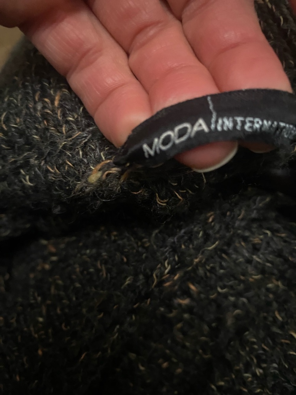 Moda International Black Sweater with Brown Fleck